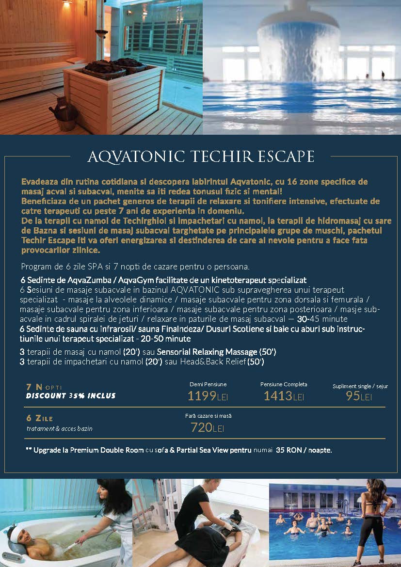 Pachete AQVATONIC BALNEO SPA & Hotel 2018-2019