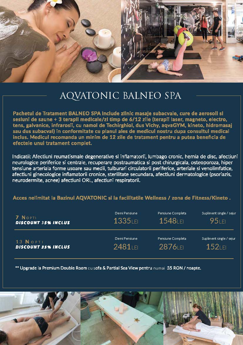 Pachete AQVATONIC BALNEO SPA & Hotel 2018-2019